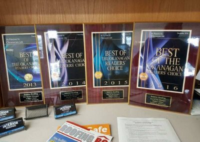 Interior Roofing Best of Okanagan Multiple Awards
