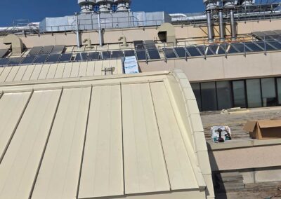 Interior Roofing new commercial metal roof in beige