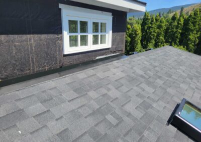 Interior Roofing new grey shingles on new home